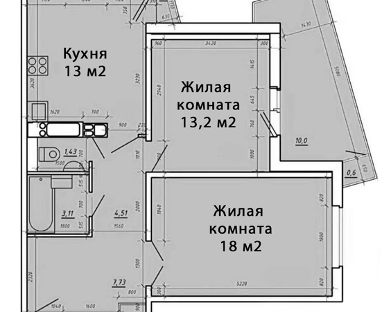 Двухкомнатная квартира г. Минск, ул. Аэродромная, д. 42